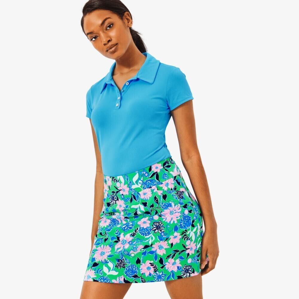 NWOT Lilly Pulitzer 17" Monica Skort UPF Floral Golf Skirt Pockets Luxletic Sz 8